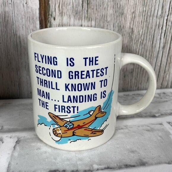 Vintage 80’s Aviation Pilot Ceramic Mug - Picture 1 of 6